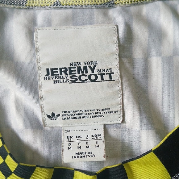 Adidas Jeremy Scott Checkered Long Sleeve Shirt - Yellow, Pink, Black - Picture 5 of 8